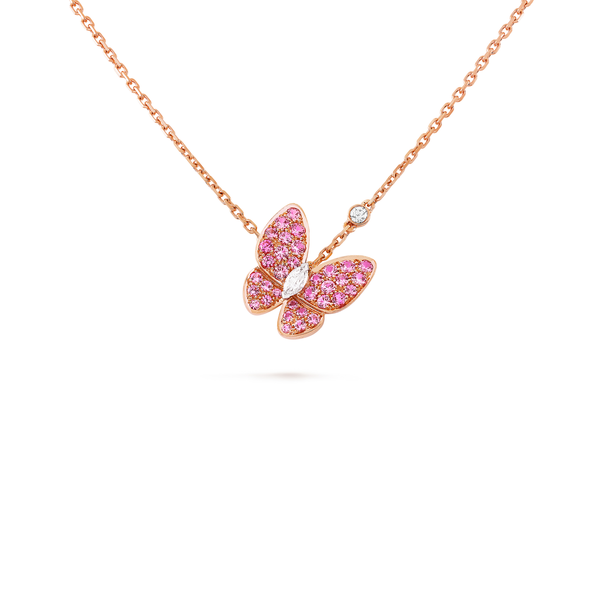 VAN CLEEF ARPELS TWO BUTTERFLY PENDANT VCARO3M200